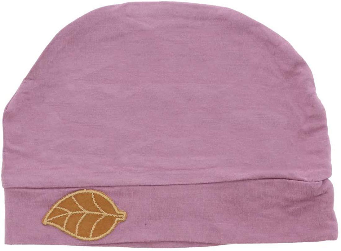 Womens Soft Sleep Cap Comfy Cancer Hat with Tan Leaf Applique