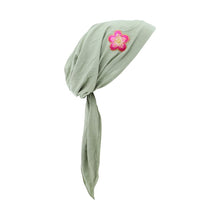 Load image into Gallery viewer, Pretied Headscarf Chemo Cap Modesty Scarf with Pink and Gold Flower