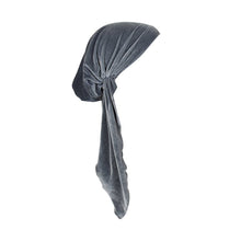 Load image into Gallery viewer, Landana Headscarves Velvet Pre Tied Chemo Cap for Women Soft Cancer Scarf Long Ties