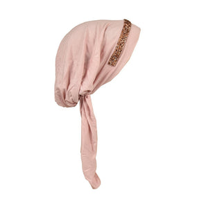 Pretied Headscarf Chemo Cap Modesty with Rose Gem Band