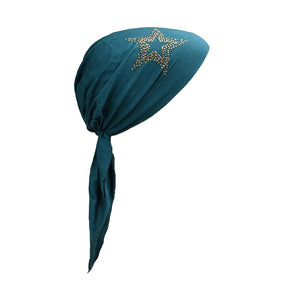 Kids Chemo Cap Pretied Head Scarf with Studded Star