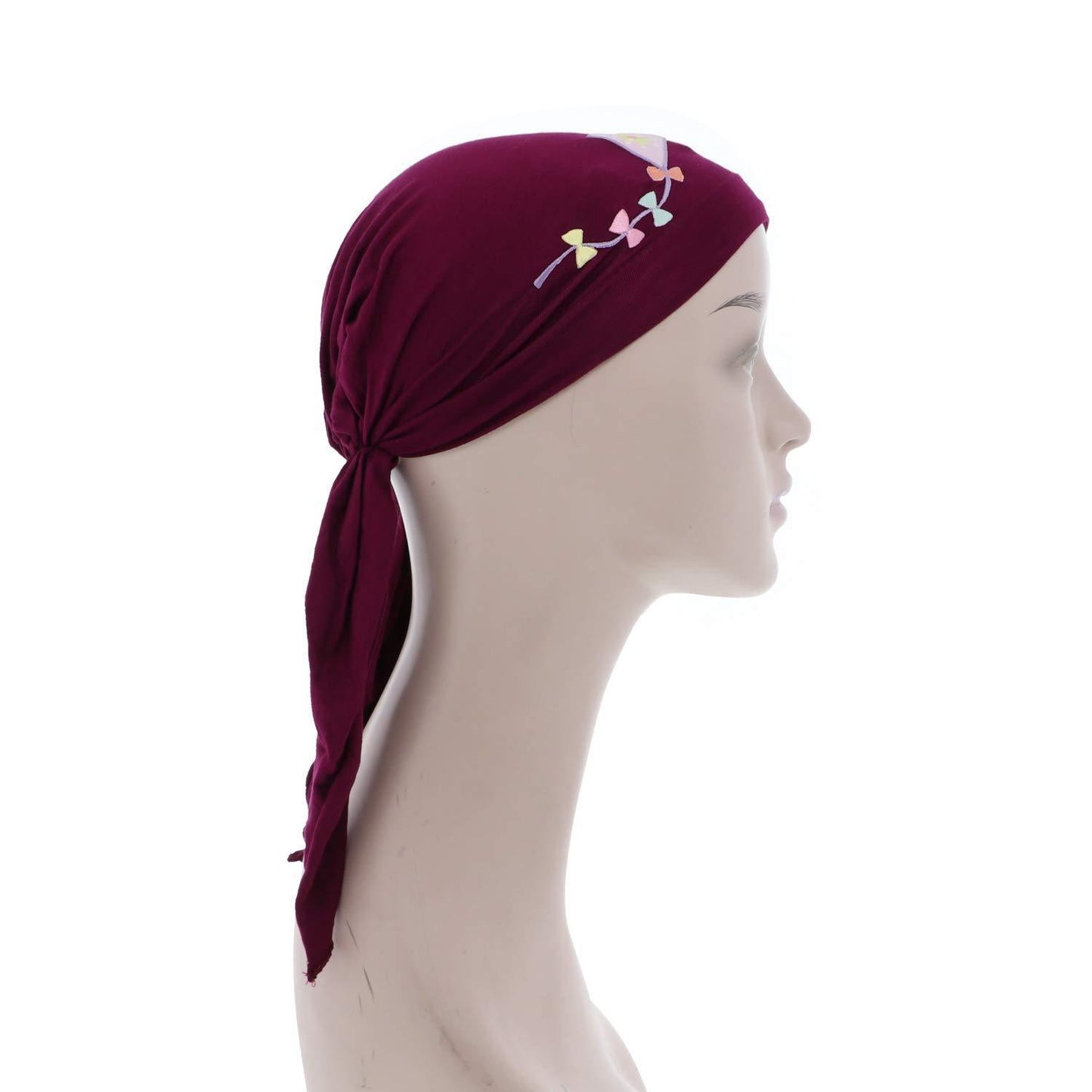 Kite Applique on Child's Pretied Head Scarf Cancer Cap