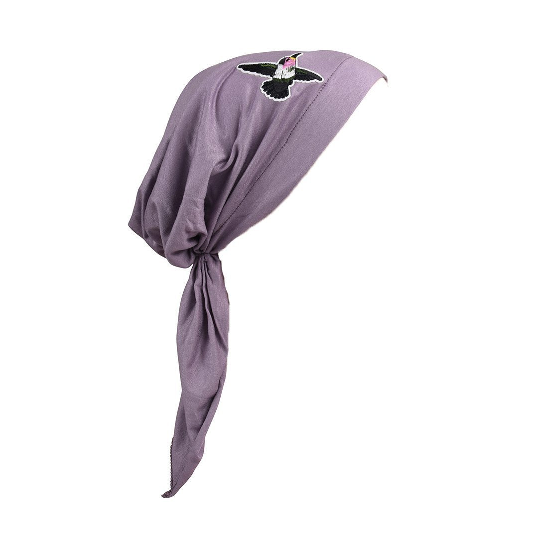 Pretied Headscarf Chemo Cap Modesty Scarf with Hummingbird