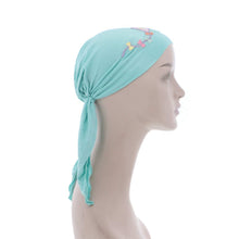 Load image into Gallery viewer, Kite Applique on Child&#39;s Pretied Head Scarf Cancer Cap