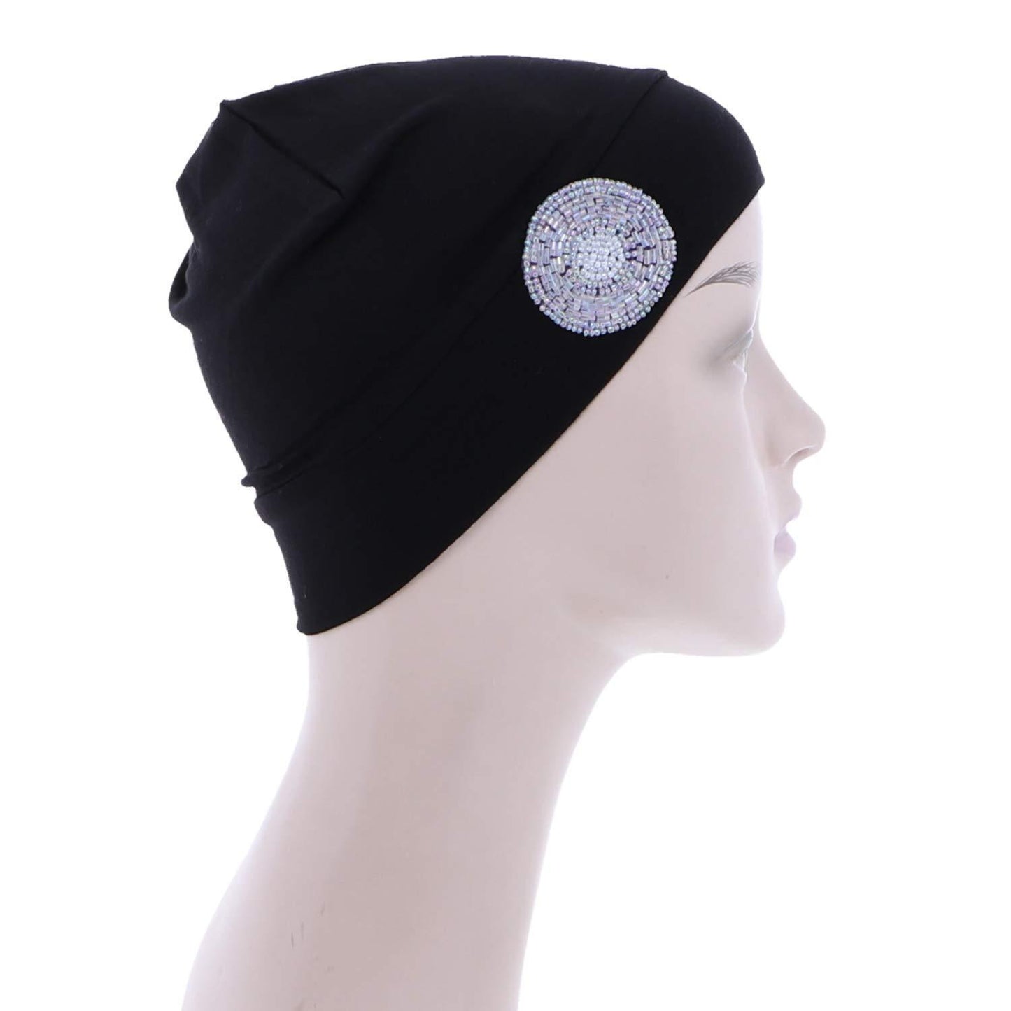 Landana Headscarves Chemo Beanie Sleep Cap Ultra Soft with Lavender Bling