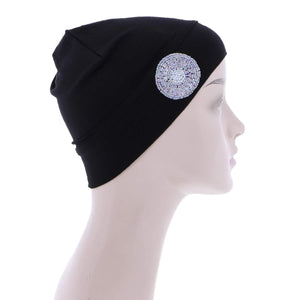 Landana Headscarves Chemo Beanie Sleep Cap Ultra Soft with Lavender Bling