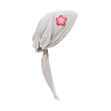 Load image into Gallery viewer, Pretied Headscarf Chemo Cap Modesty Scarf with Pink and Gold Flower