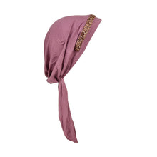 Load image into Gallery viewer, Pretied Headscarf Chemo Cap Modesty with Rose Gem Band