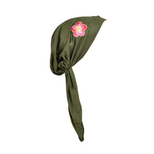 Load image into Gallery viewer, Pretied Headscarf Chemo Cap Modesty Scarf with Pink and Gold Flower