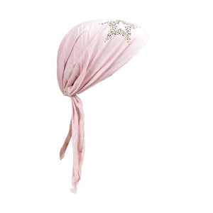 Kids Chemo Cap Pretied Head Scarf with Studded Star