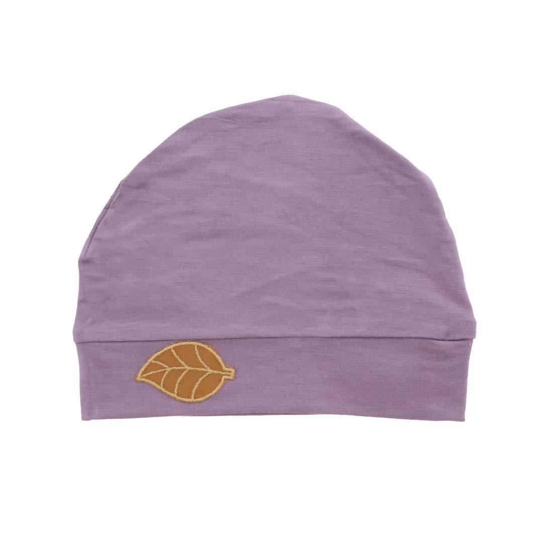 Womens Soft Sleep Cap Comfy Cancer Hat with Tan Leaf Applique