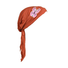 Load image into Gallery viewer, Pre Tied Headscarf Chemo Cap Headwear with Pink Butterfly