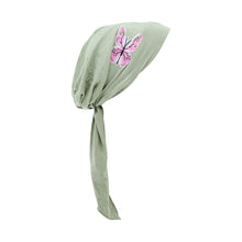 Load image into Gallery viewer, Pre Tied Headscarf Chemo Cap Headwear with Pink Butterfly