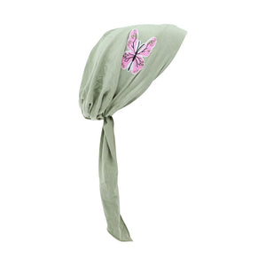 Pre Tied Headscarf Chemo Cap Headwear with Pink Butterfly