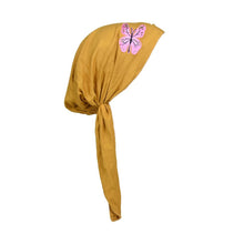 Load image into Gallery viewer, Pre Tied Headscarf Chemo Cap Headwear with Pink Butterfly