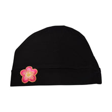 Load image into Gallery viewer, Landana Headscarves Chemo Beanie Sleep Cap with Pink and Gold Flower