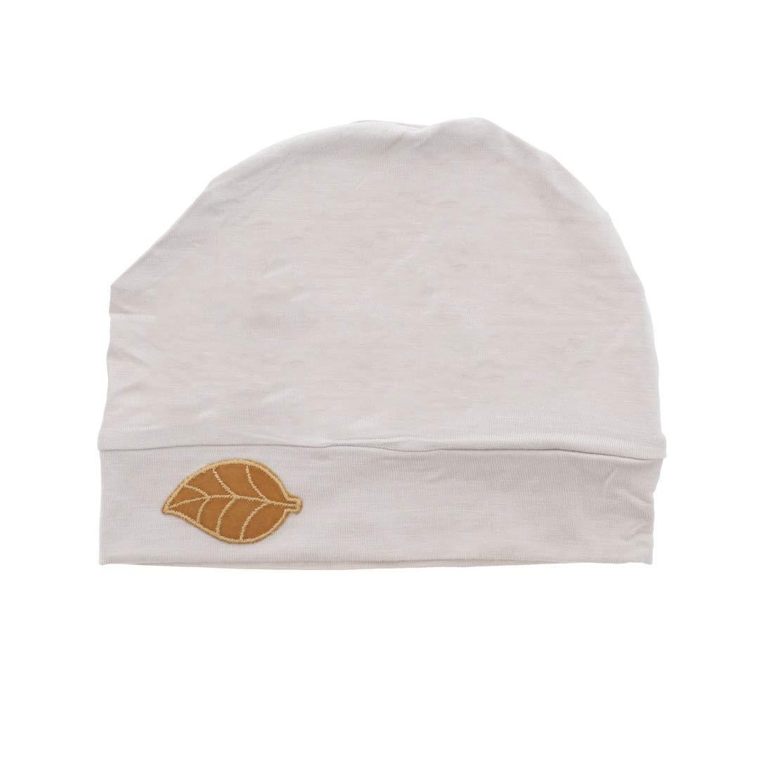 Womens Soft Sleep Cap Comfy Cancer Hat with Tan Leaf Applique