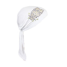 Load image into Gallery viewer, Owl Applique on Child&#39;s Pretied Head Scarf Cancer Cap