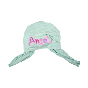 Pink Angel Applique on Child's Pretied Head Scarf Cancer Cap