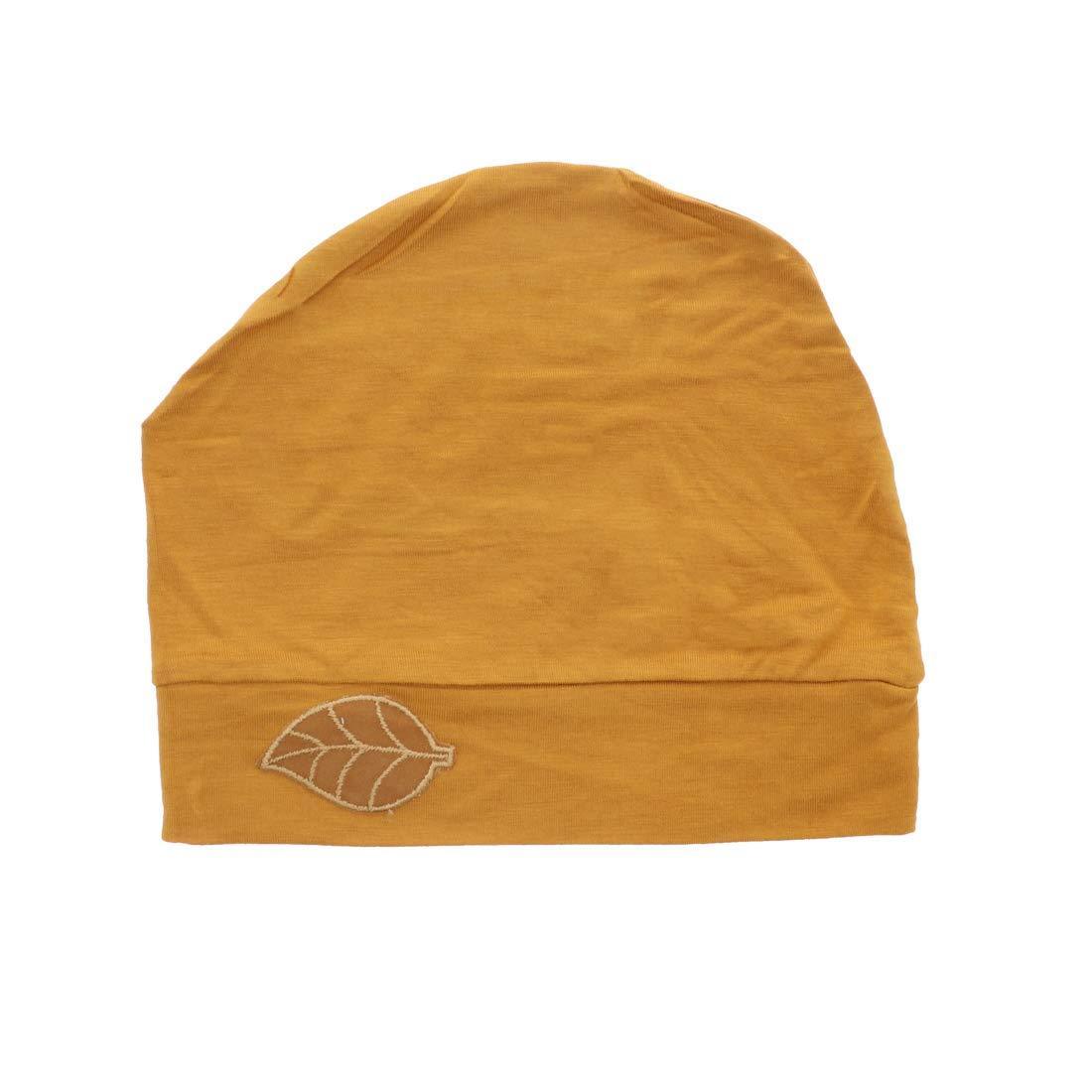 Womens Soft Sleep Cap Comfy Cancer Hat with Tan Leaf Applique