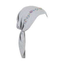 Load image into Gallery viewer, Pretied Headscarf Chemo Cap Modesty with Rhinestone Floral Band