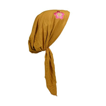 Load image into Gallery viewer, Pretied Headscarf Chemo Cap Modesty Scarf with Pink and Gold Flower