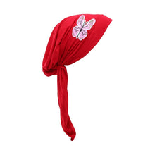 Load image into Gallery viewer, Sequin Butterfly Applique on Child&#39;s Pretied Head Scarf Cancer Cap