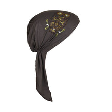 Load image into Gallery viewer, Owl Applique on Child&#39;s Pretied Head Scarf Cancer Cap