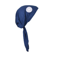 Load image into Gallery viewer, Pre Tied Bandana Turban Chemo Head Scarf with Lavender Bead Circle