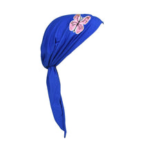 Load image into Gallery viewer, Pre Tied Headscarf Chemo Cap Headwear with Pink Butterfly