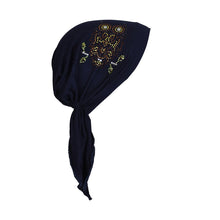 Load image into Gallery viewer, Owl Applique on Child&#39;s Pretied Head Scarf Cancer Cap