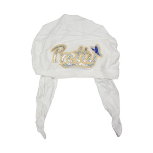 Sequin Pretty Applique on Child's Pretied Head Scarf Cancer Cap