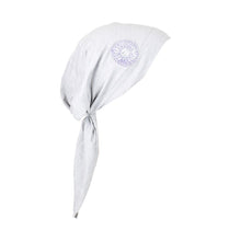 Load image into Gallery viewer, Pre Tied Bandana Turban Chemo Head Scarf with Lavender Bead Circle