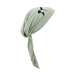 Pretied Headscarf Chemo Cap Modesty Scarf with Hummingbird