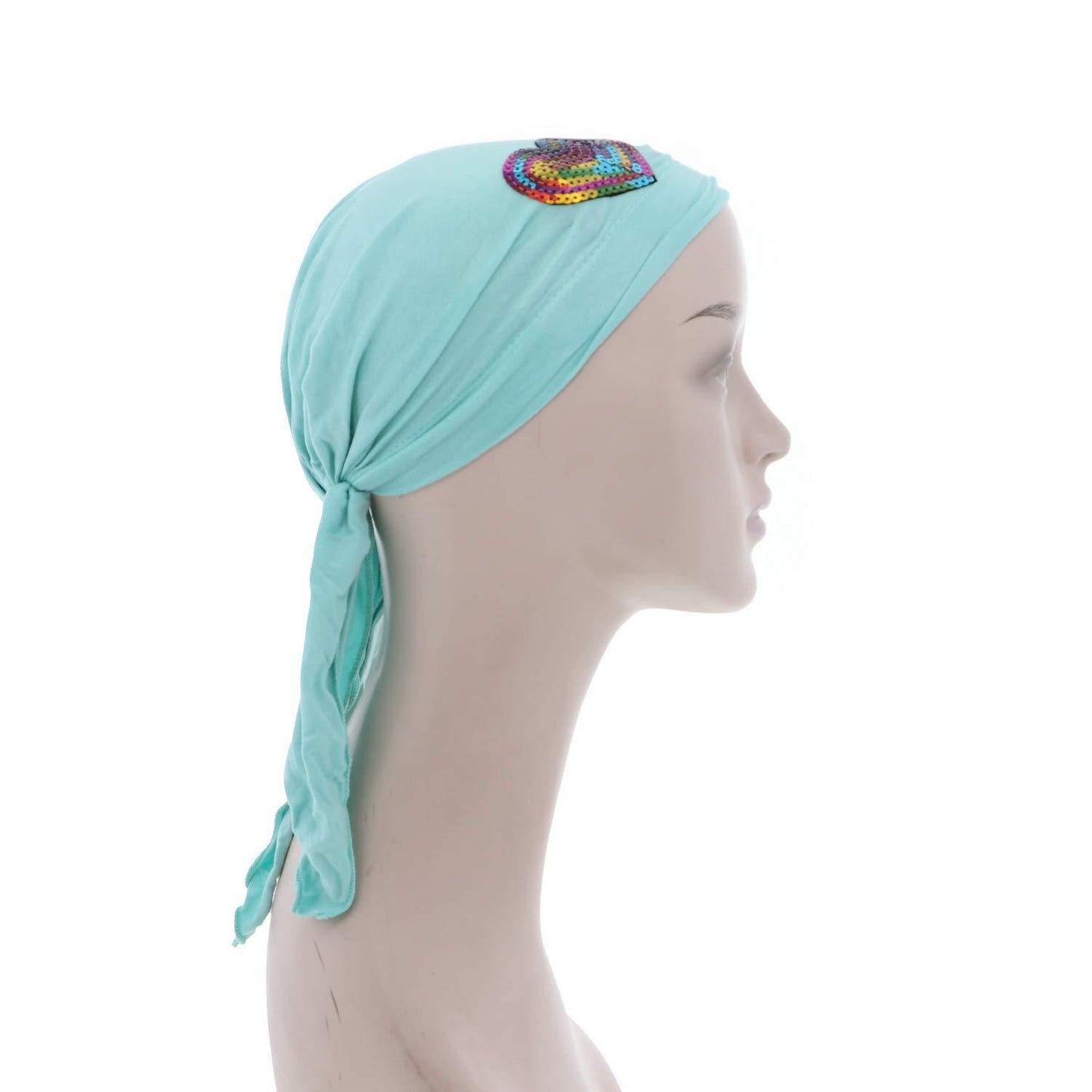 Colorful Sequin HeartChilds Pretied Headscarf