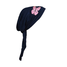 Load image into Gallery viewer, Pre Tied Headscarf Chemo Cap Headwear with Pink Butterfly