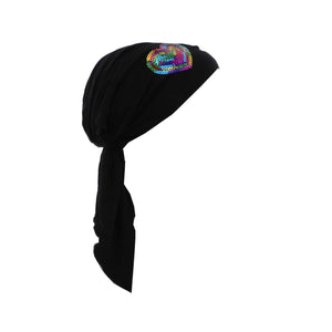 Colorful Sequin HeartChilds Pretied Headscarf