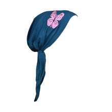 Load image into Gallery viewer, Pre Tied Headscarf Chemo Cap Headwear with Pink Butterfly