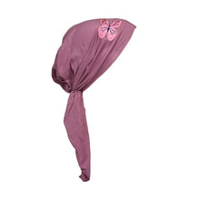 Load image into Gallery viewer, Pre Tied Headscarf Chemo Cap Headwear with Pink Butterfly