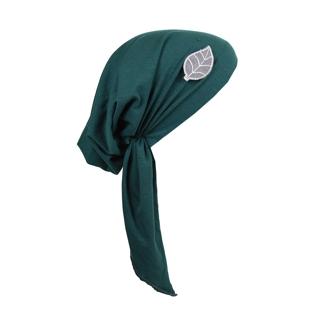 Pretied Head Scarf with Grey Leaf Chemo Cap Headwear