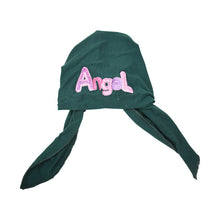 Load image into Gallery viewer, Pink Angel Applique on Child&#39;s Pretied Head Scarf Cancer Cap