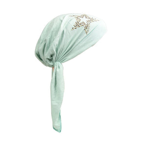 Kids Chemo Cap Pretied Head Scarf with Studded Star