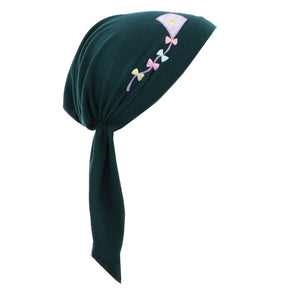 Kite Applique on Child's Pretied Head Scarf Cancer Cap