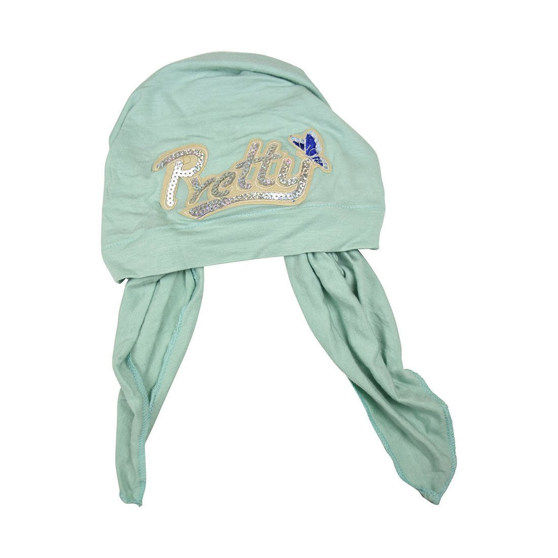 Sequin Pretty Applique on Child's Pretied Head Scarf Cancer Cap