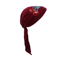 Load image into Gallery viewer, Landana Headscarves Pretied with Large Sequin Cherries