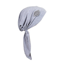 Load image into Gallery viewer, Pretied Head Scarf with Grey Leaf Chemo Cap Headwear