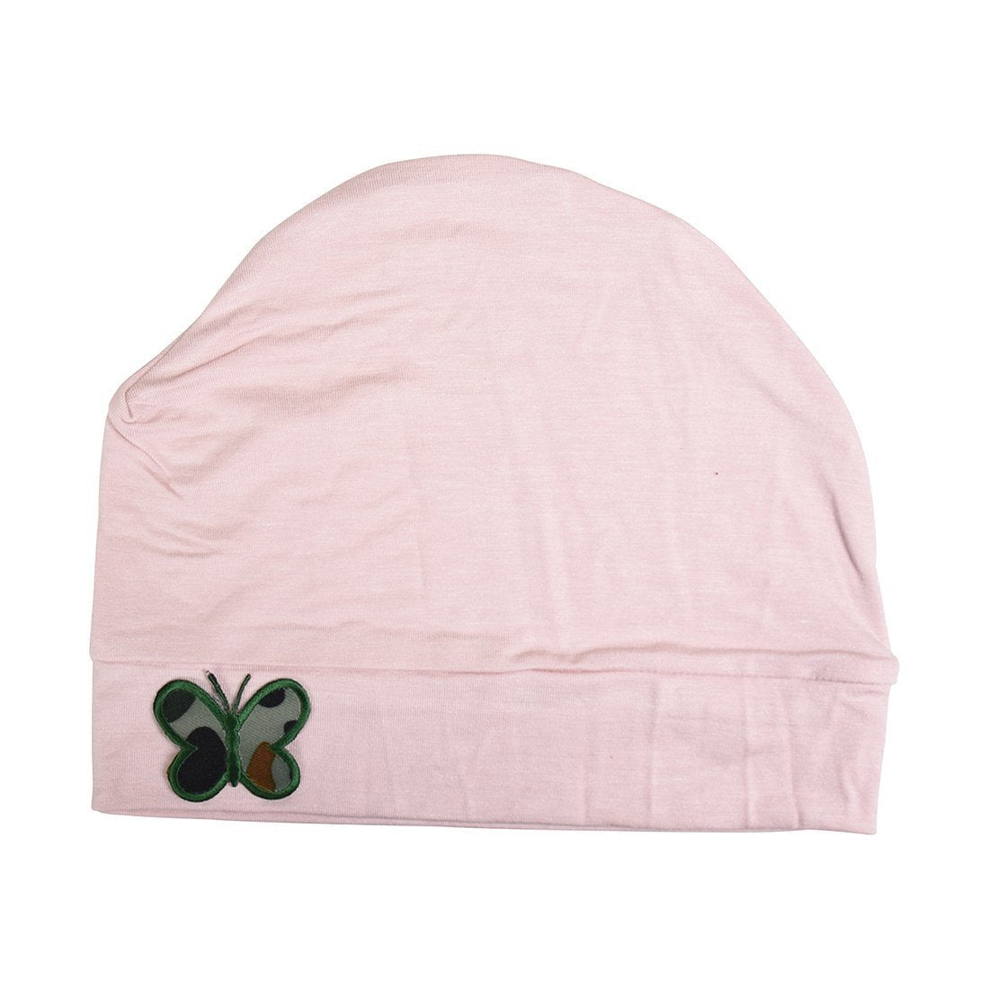 Soft Chemo Cap Cancer Beanie with Green Camo Butterfly