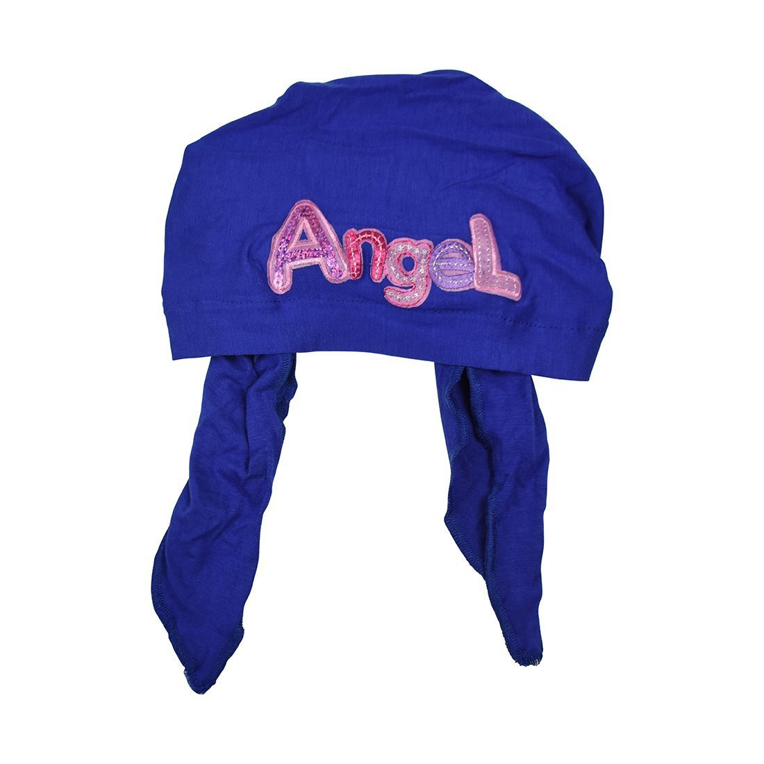 Pink Angel Applique on Child's Pretied Head Scarf Cancer Cap