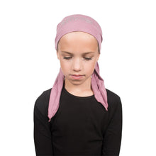 Load image into Gallery viewer, Princess Applique on Child&#39;s Pretied Head Scarf Cancer Cap