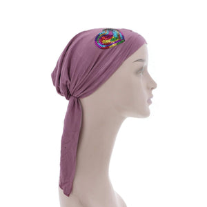 Colorful Sequin HeartChilds Pretied Headscarf